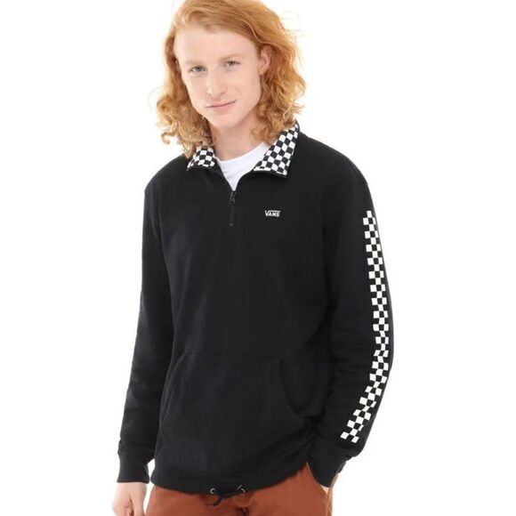 Vans Versa (Black/Checkerboard) Quarter Zip Pullover, Size Men’s Small - Picture 2 of 7
